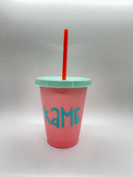 Color changing cups